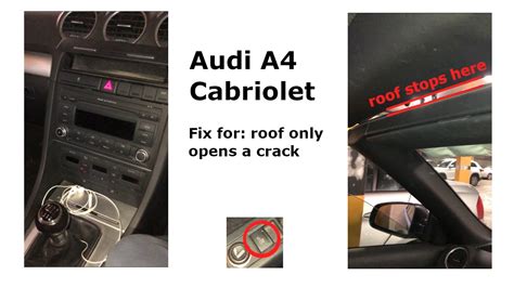 Audi a4 convertible manual roof reset. - Truck and van labor time guide.