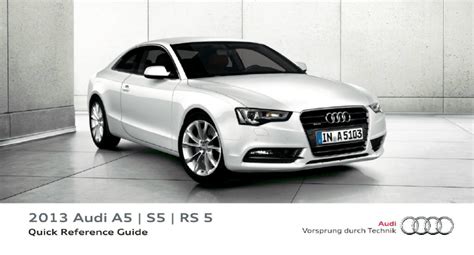 Audi a5 s5 quick reference guide. - Trouble shooting guide for onan 5000 watt rv generator.