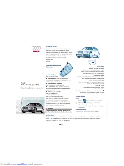 Audi a6 allroad quattro quick reference guide. - 13 hole international grain drill 10 manual.