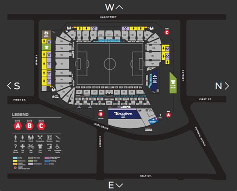 Features & Amenities. Field Club Sections 1-34 at PayPal Park are divided into four quadrants on the East and West sides of the stadium. All field seats are over-sized and extra-padded and located within three rows of the pitch. In addition to an up-close and personal view of the match, ticketholders have access to an exclusive VIP concourse ...