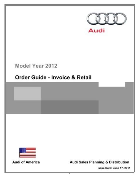 Audi order guide model year 2015 usa invoice i am audi. - Oracle certified sql expert exam guide.