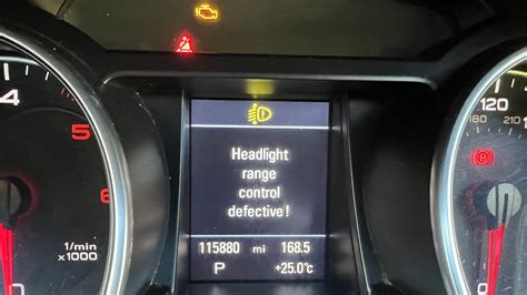 Audi q5 headlight range control defective.  And the message came up.  I...
