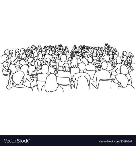 Audience in lecture hall sketch Royalty Free Vector Image