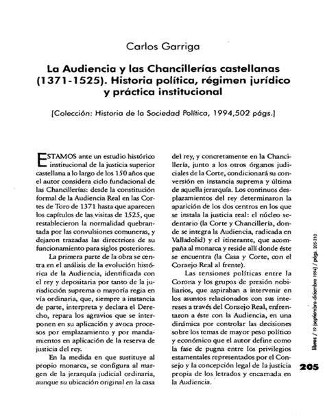 Audiencia y las chancillerías castellanas (1371 1525). - The ministers manual by james w cox.