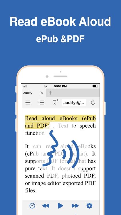 Audify Read Aloud Web Browser (iOS) eBook and Web TexttoSpeech
