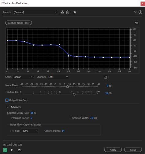 Audio noise remover.  Remove background noise, hum, hiss from recordings using FF...