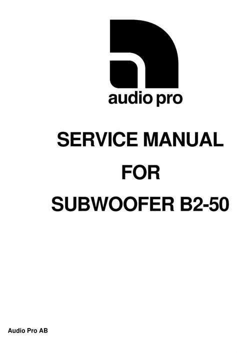 Audio pro b2 50 service manual. - Schlange in der religion der melanesier..