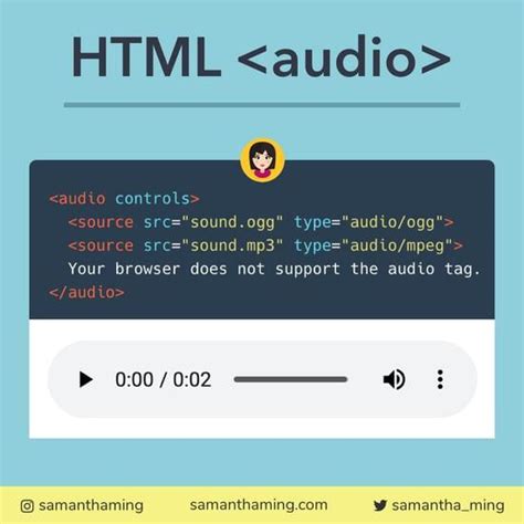 Audio tag in html.  Before HTML5, audio files could only be played in a browser with ...