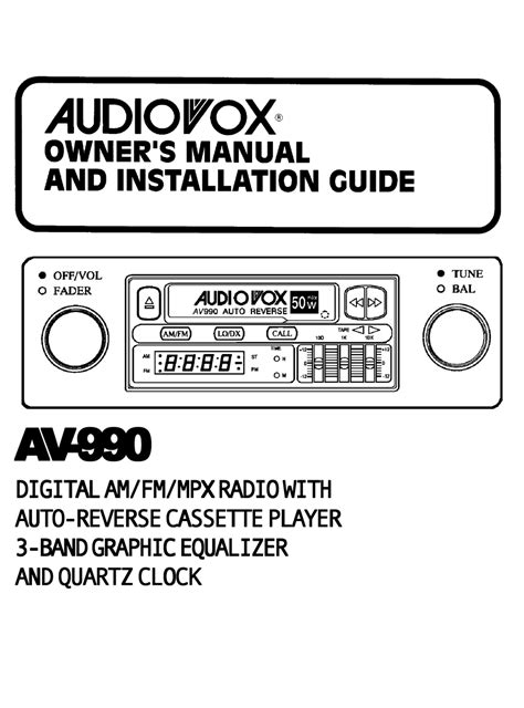 Audiovox Installation Manual