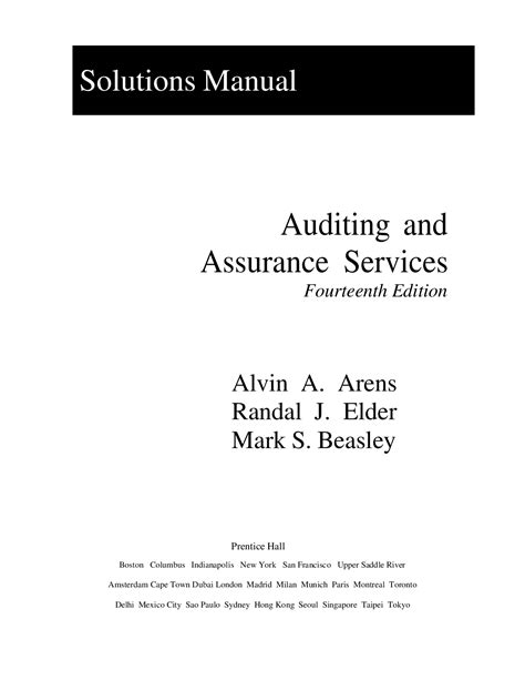 Auditing and assurance services 8th edition solution manual. - Manuale dell'insegnante sito web della 4a edizione.