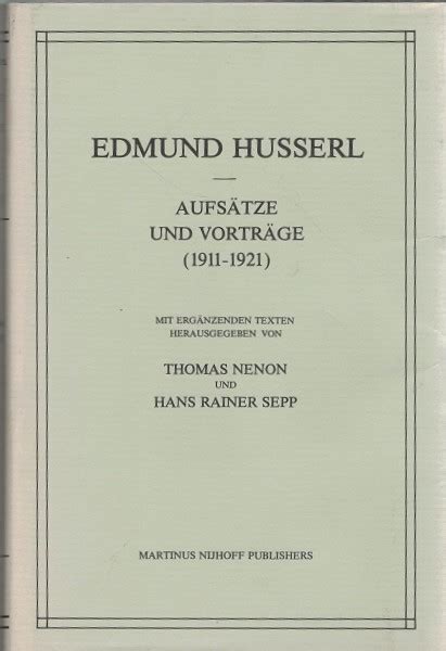 Aufsätze und vorträge 1911 1921 (husserliana: edmund husserl). - Ensayo simbolismos y campo cultural/ essays, symbolism, and cultural state.
