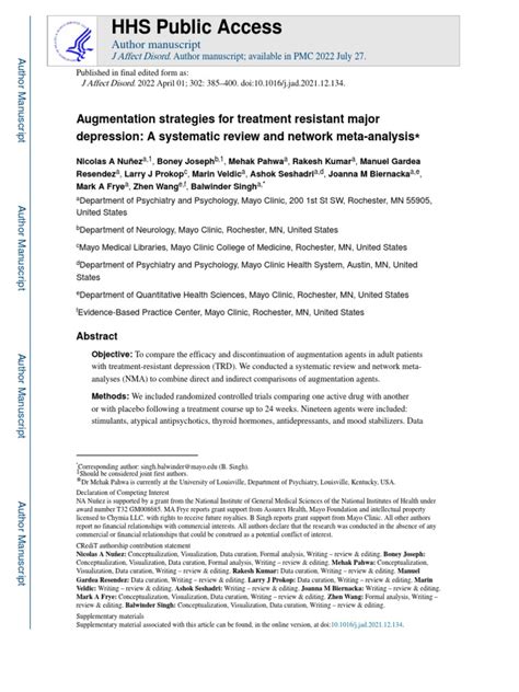 Augmentation Strategies for Treatment-Resistant …