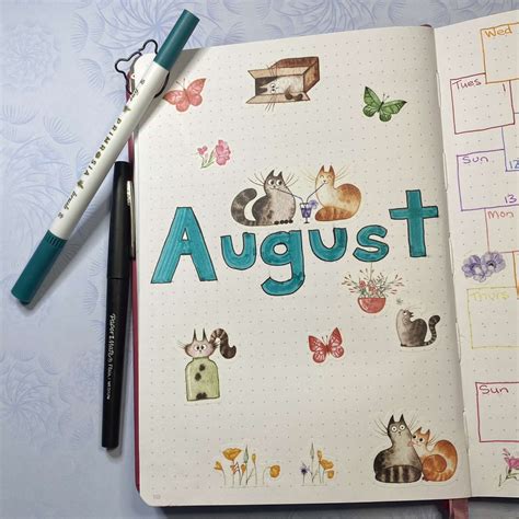 August Cover Page Bullet Journa