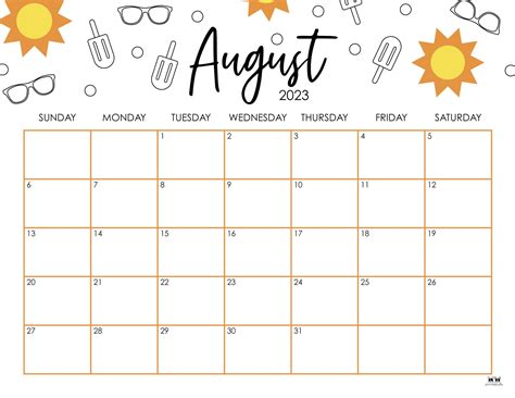 August Printable Calendar