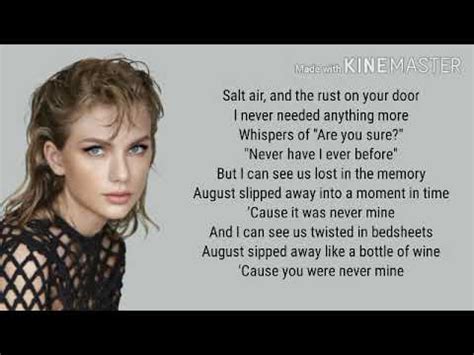 August lyrics taylor swift. Things To Know About August lyrics taylor swift. 