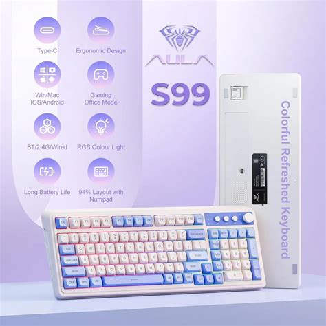 Aula s99 keyboard not working. 4GHz / USB-C), hot · Tri-Mode Connection ...