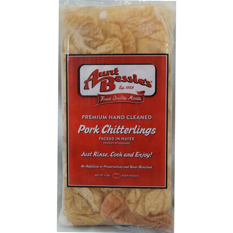 Aunt bessie chitterlings sold near me. Shop Aunt Bessie Cleaned Chitterlings - 5 Lb from Safeway. Browse our wide selection of Pork Variety Meat & Lard for Delivery or Drive Up & Go to pick up at the store! 