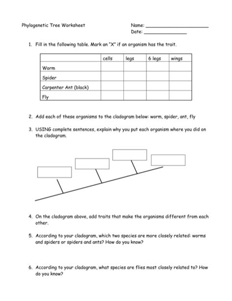 Aurum Science Tree Worksheet Answers
