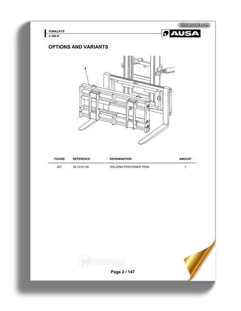 Ausa c 500 h c500h forklift parts manual. - Uk service manual for clk 230.