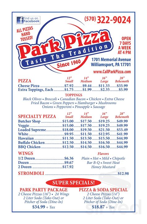 Austin Park And Pizza Prices