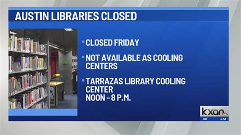 Austin Public Libraries closed Friday; cooling centers impacted