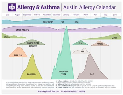 Austin Texas Allergy Calendar