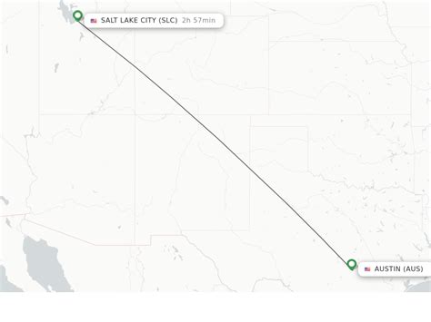 Austin to salt lake city. The calculation of flight time is based on the straight line distance from Salt Lake City, UT to Austin, TX ("as the crow flies"), which is about 1,074 miles or 1 729 kilometers. Your trip begins in Salt Lake City, Utah. It ends in Austin, Texas. Your flight direction from Salt Lake City, UT to Austin, TX is Southeast (128 degrees from North). 