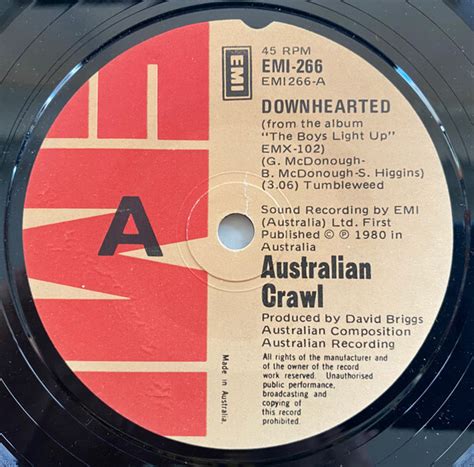 Australian Crawl - Downhearted Lyrics AZLyrics.com