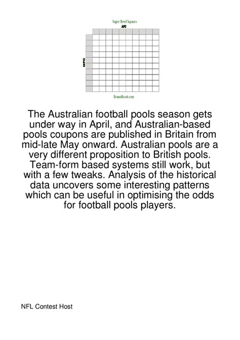 Australian football pools key guide for. - Pioneer mosfet 50wx4 manual del propietario archivo directo.