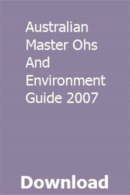 Australian master ohs and environment guide 2007. - Gilbarco transac system 1000 user manual.