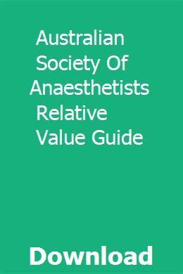 Australian society anaesthetists relative value guide 2015. - Parts manual for international 258 tractor.