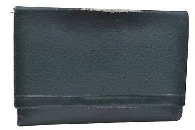 Auth Louis Vuitton Taiga Volga Document case Clutch Bag Green