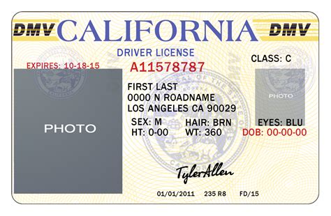 Authentic California Driver License Template