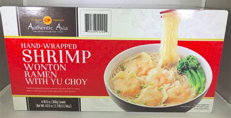 Authentic asia shrimp wonton ramen. Authentic Asian Shrimp Wonton Ramen. Quick easy meal! Bought this at Costco today. 6 bowls for $16.99. That’s a deal compared to the Safeway price for one bowl. The box is huge but they are individually wrapped, so you can take them out of the box and freeze them. I would like to know how people eat these. 