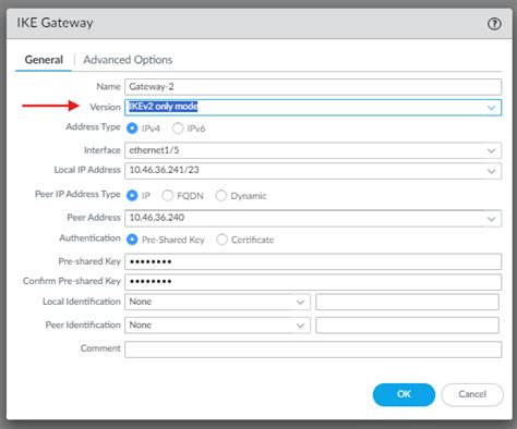 Authentication failure due to mismatched id setting.  Check the IKE Gateway configuration of...