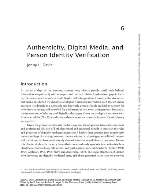 Authenticity, Digital Media, and Person Identity Verification