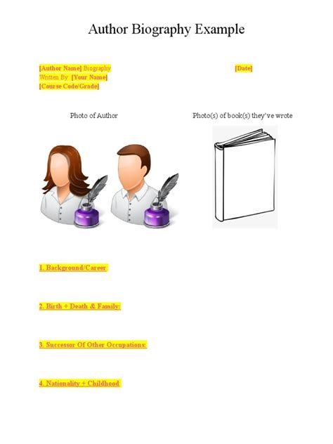 Author biography example academic writing