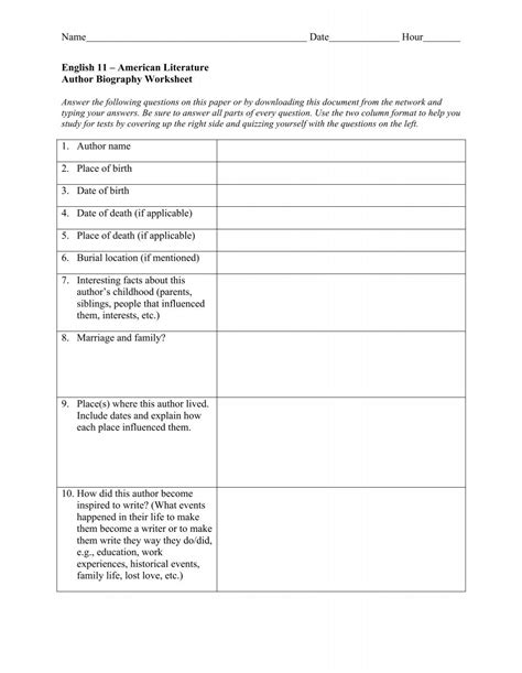 Author biography worksheet.pdf - Yumpu