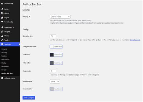 Author box wordpress plugin