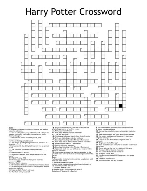 Author of harry potter series crossword clue. The Crossword Solver found 30 answers to "severus of harry potter", 5 letters crossword clue. The Crossword Solver finds answers to classic crosswords and cryptic crossword puzzles. Enter the length or pattern for better results. Click the answer to find similar crossword clues . Enter a Crossword Clue. A clue is required. 