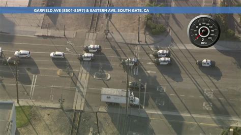 Authorities pursue allegedly stolen vehicle near Compton
