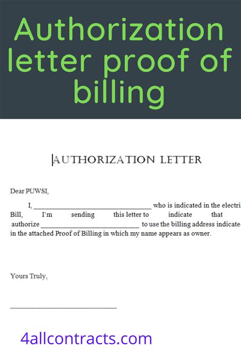 Authorization Letter To Use Electric Bill Example Consent for Use of