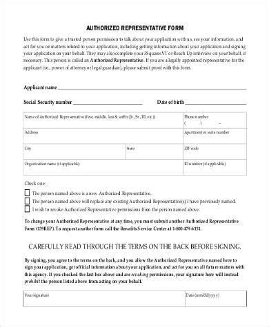 Authorized Representative Designation Form Meridian