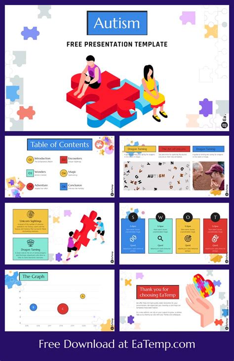 Autism Awareness Free PowerPoint Template StockPSD