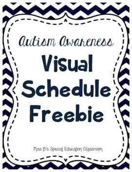 Autism Awareness Visual Schedule Freebie Tpt