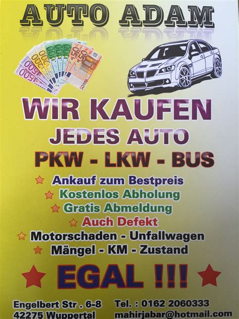 Auto Adam Wuppertal Heckinghausen: Öffnungszeiten: Telefon