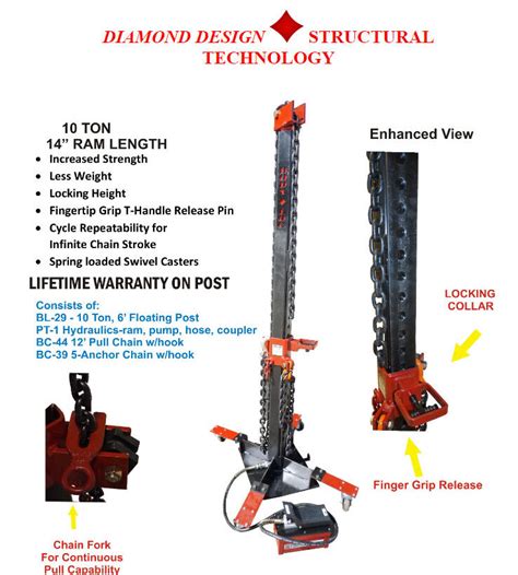 Auto Body Frame Pulling Post Pro Line Systems