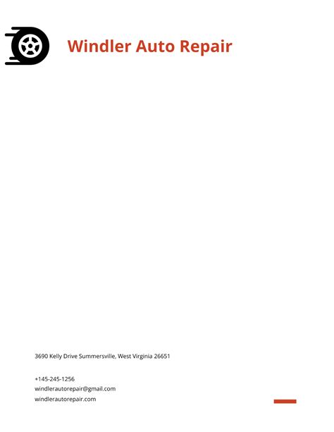 Auto Repair Letterhead template [Free PDF] Word PSD InDesign Apple Pages Illustrator