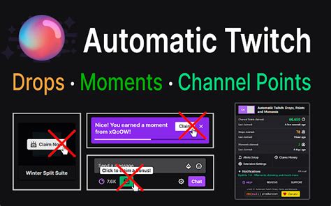Auto claim twitch drops extension. May 27, 2023 · twitch.tv. The first time the script finds a progress bar it will record the current time and progress. The script will use a default refresh rate, assuming a drop time of 30m, so the script will first refresh the page assuming it will be a percentage of that time. E.g.: If the progress is 20% the first refresh will be 80x18, or 1440s. 