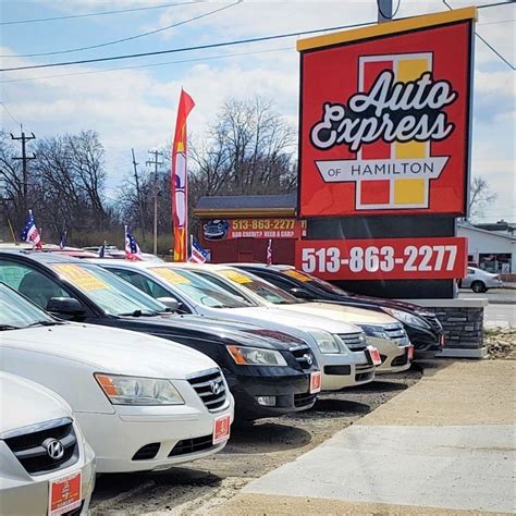 Auto express of hamilton. Contact Car Dealers. Showing 1-7 of 7 Results. 1. DriveTime of Dayton. 12 mi. 125 Monarch Lane Miamisburg, OH 45342. Languages Spoken: English. View Cars (866) 532-5188. … 